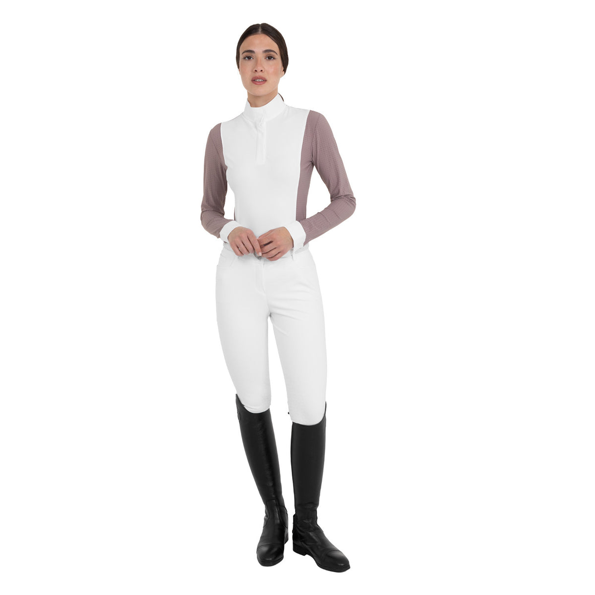 Polo de Concurso Mujer de Manga Larga Calada