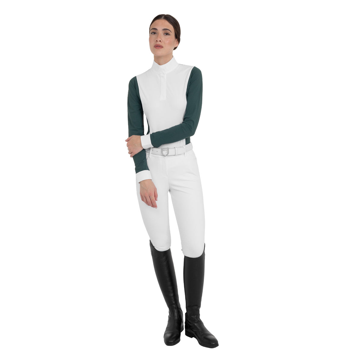 Polo de Concurso Mujer de Manga Larga Calada