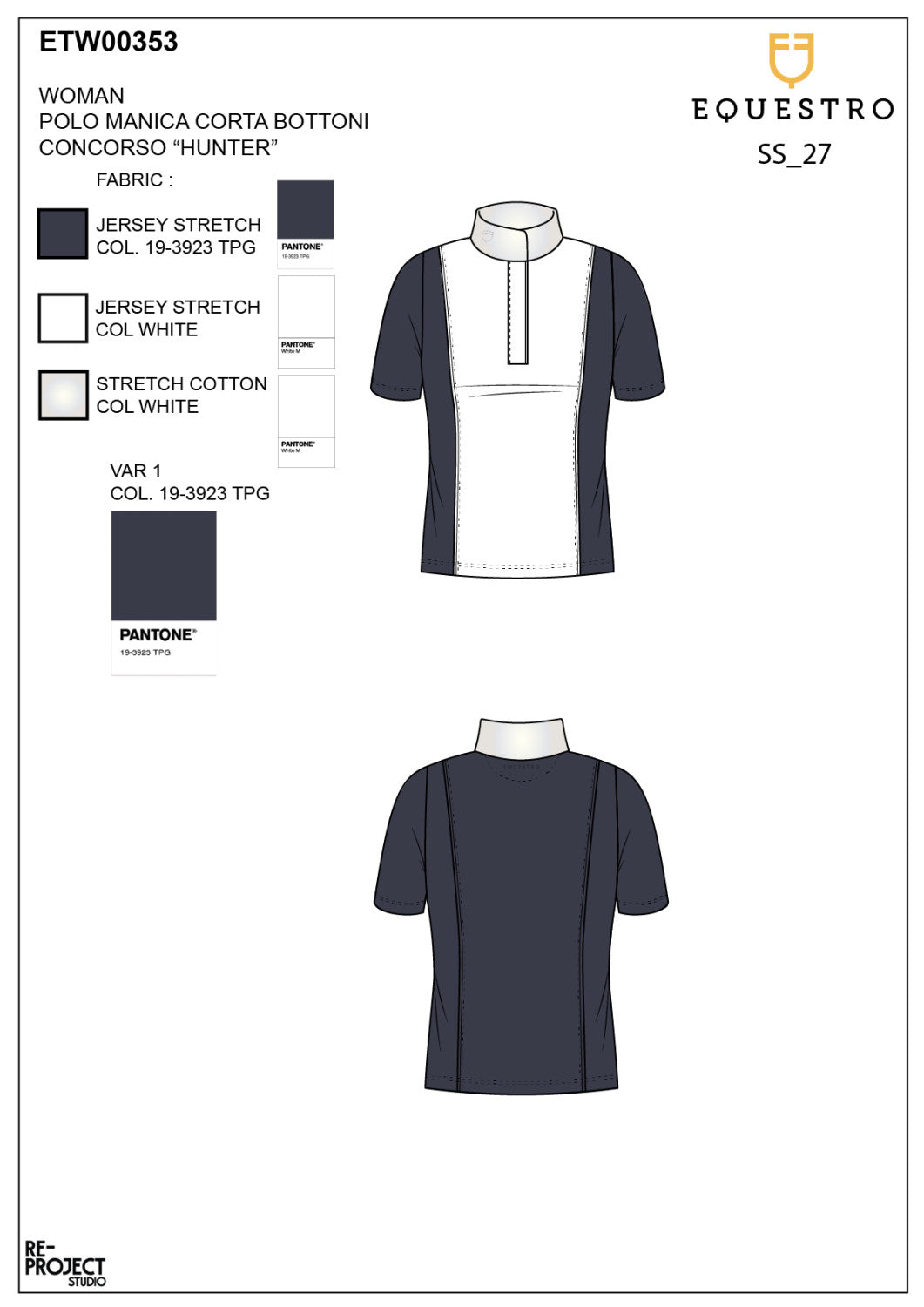 Polo de Concurso Mujer de Manga Corta con Inserciones de Malla