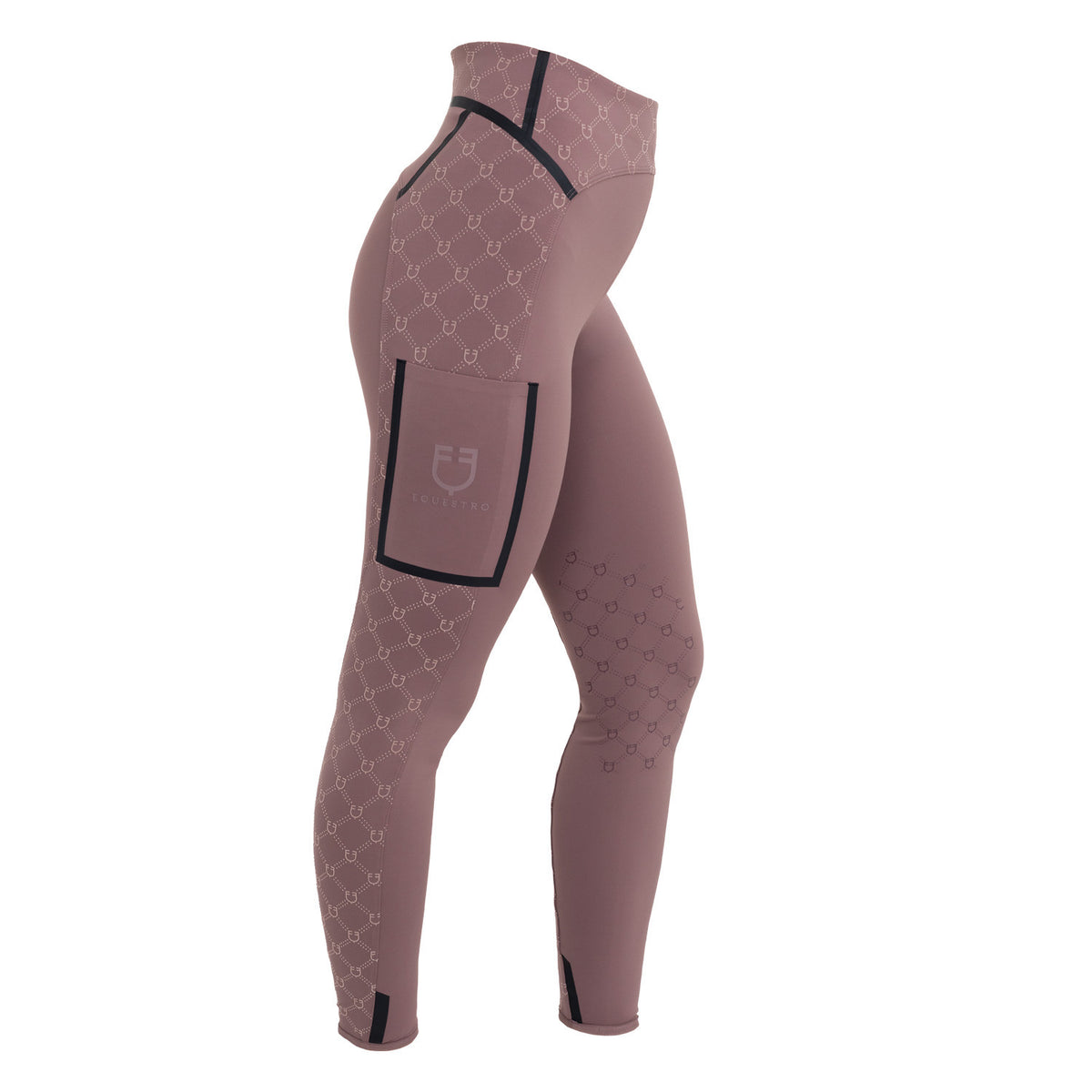 Leggings de Mujer de Cintura Alta en Tejido Técnico con Monograma