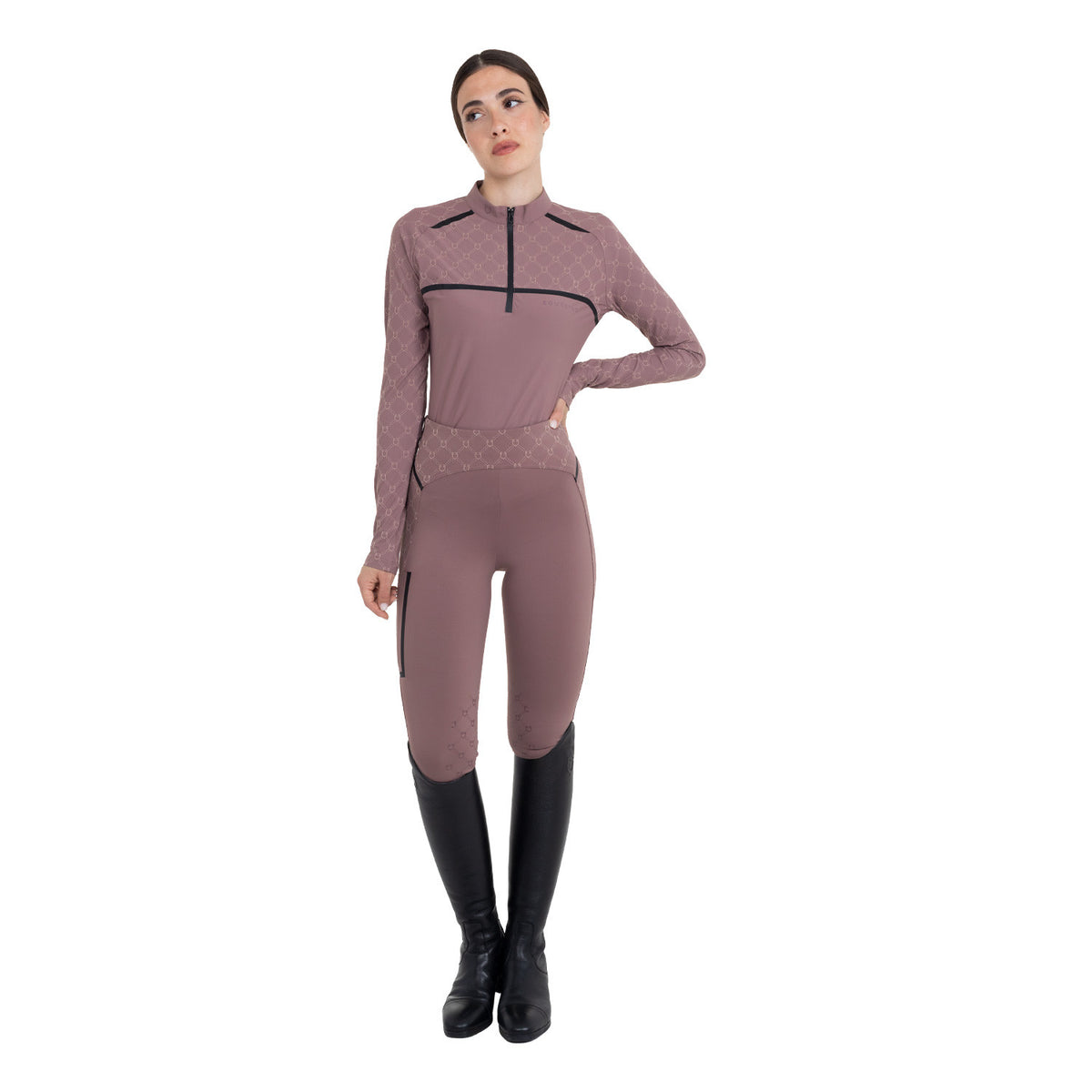 Leggings de Mujer de Cintura Alta en Tejido Técnico con Monograma