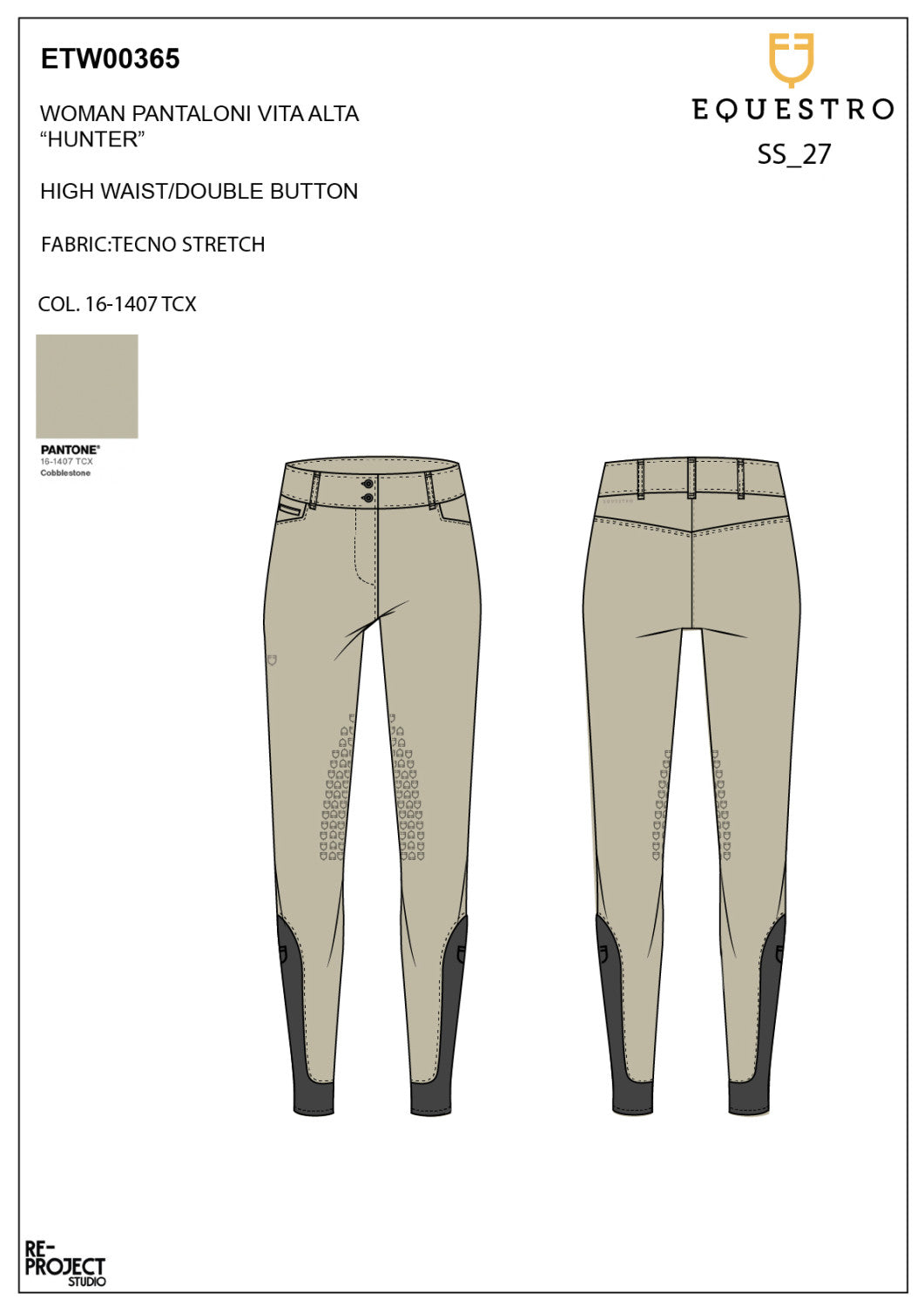 Pantalones de Mujer Cintura Alta con Grip en la Rodilla