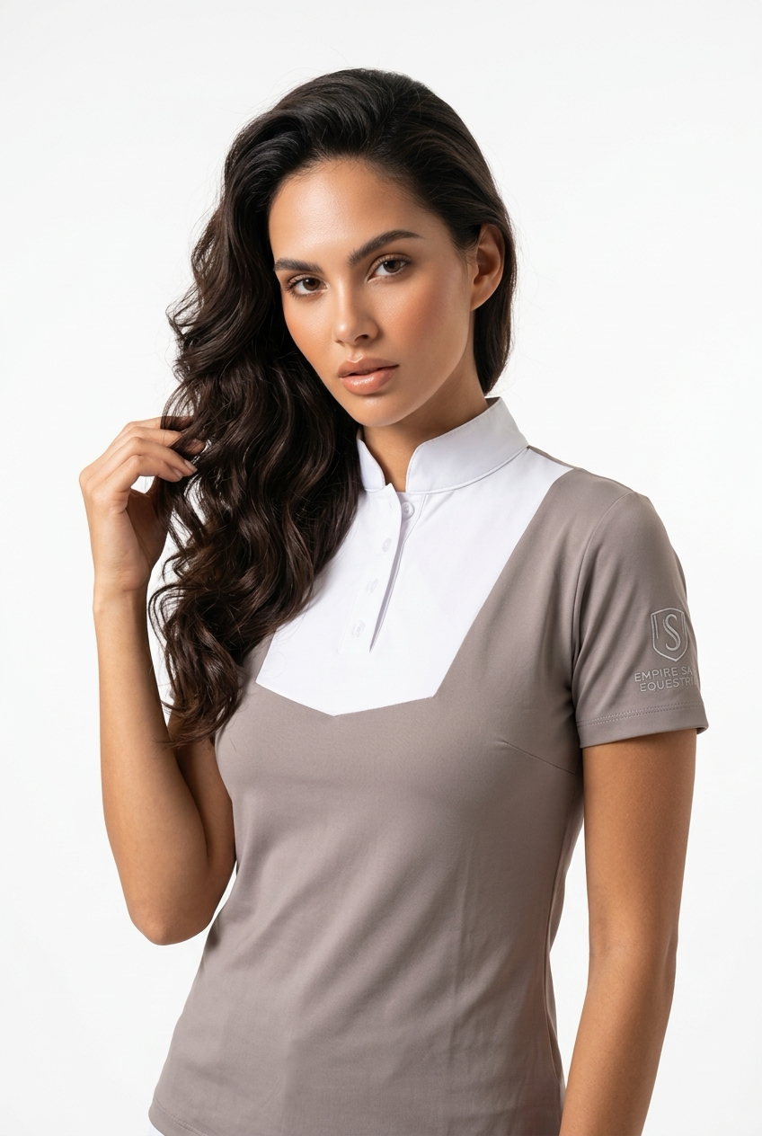 Polo de Equitación EMPIRE SAPPHIRE - Gris Topo