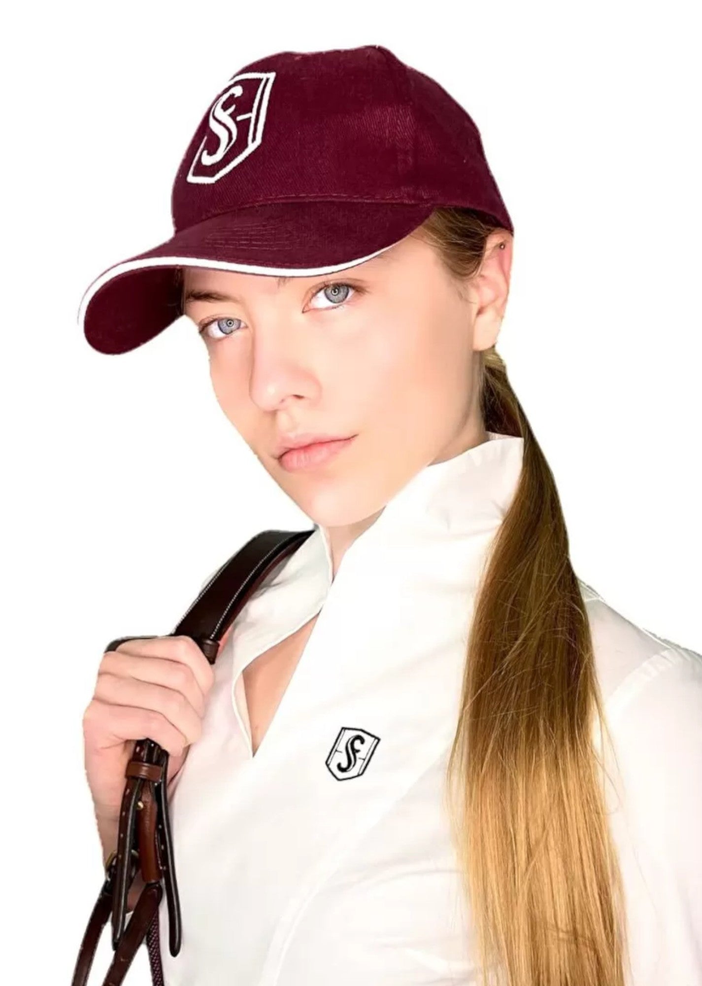 Gorra de algodón con correa de ajuste - Granate