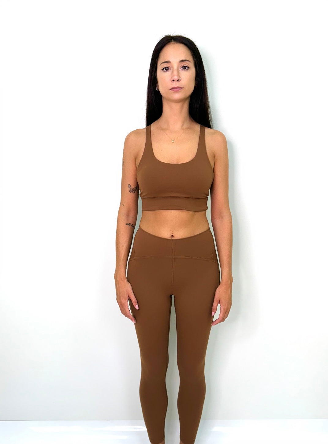 V-Line Brown Top
