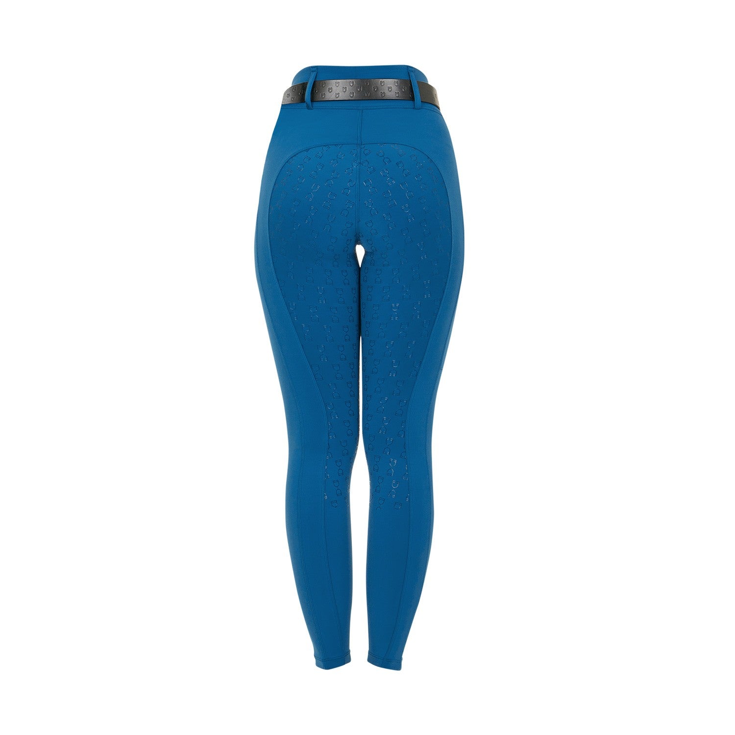 Leggings de cintura alta para mujer con trabillas para cinturón - Azul