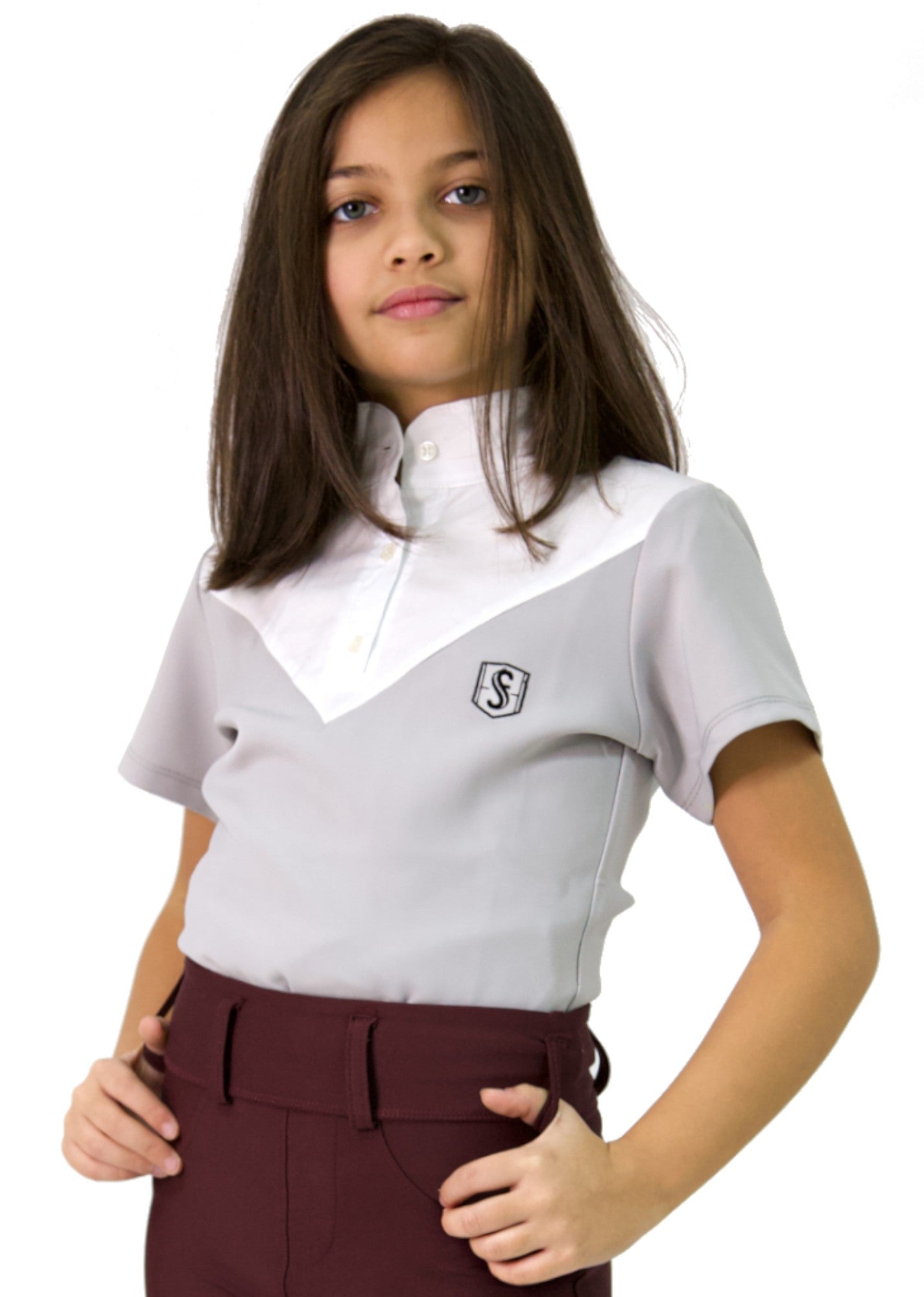 Polo de Concurso ÉLITE manga corta - Granate