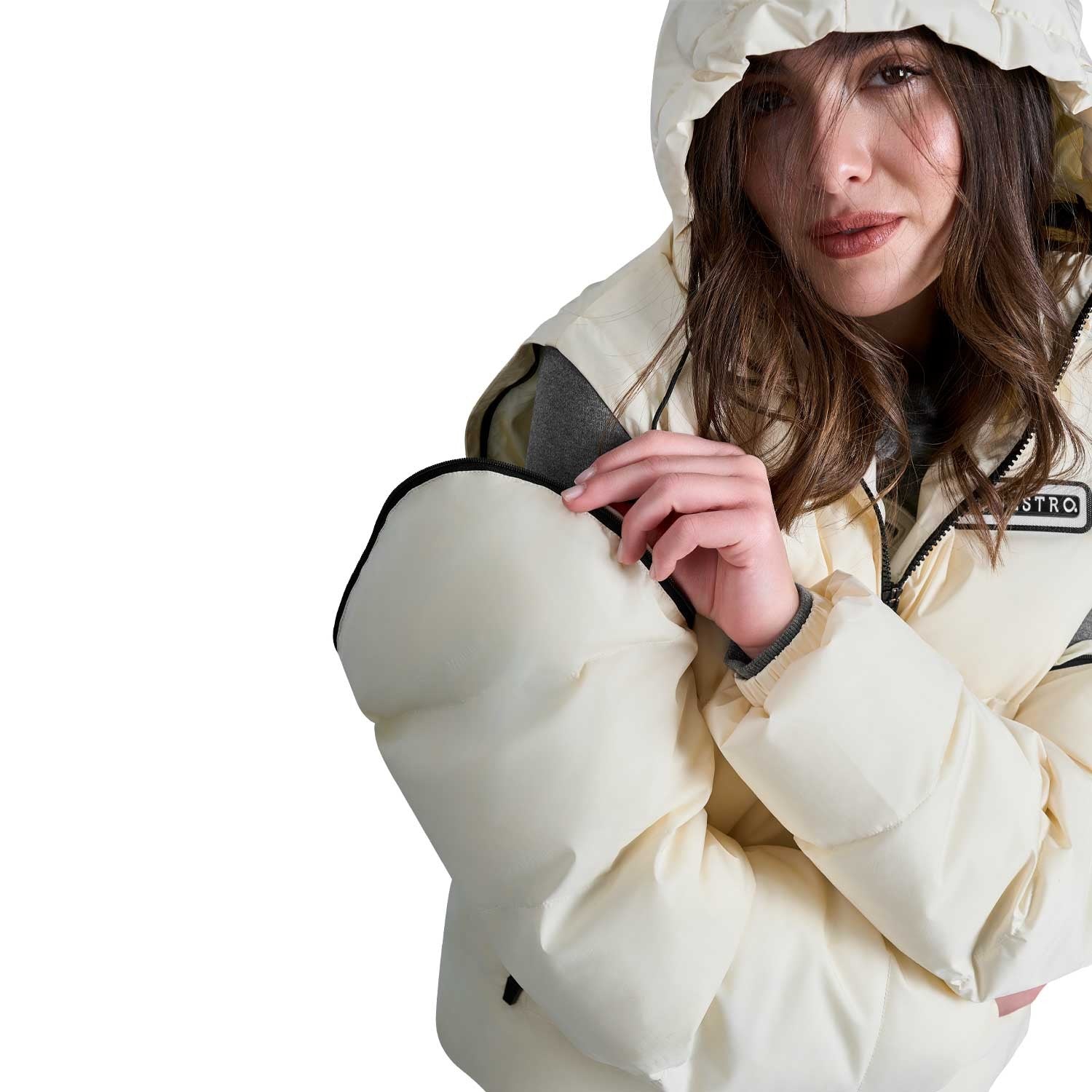 Chaqueta de plumas 3 en 1 para mujer con inserciones desmontables