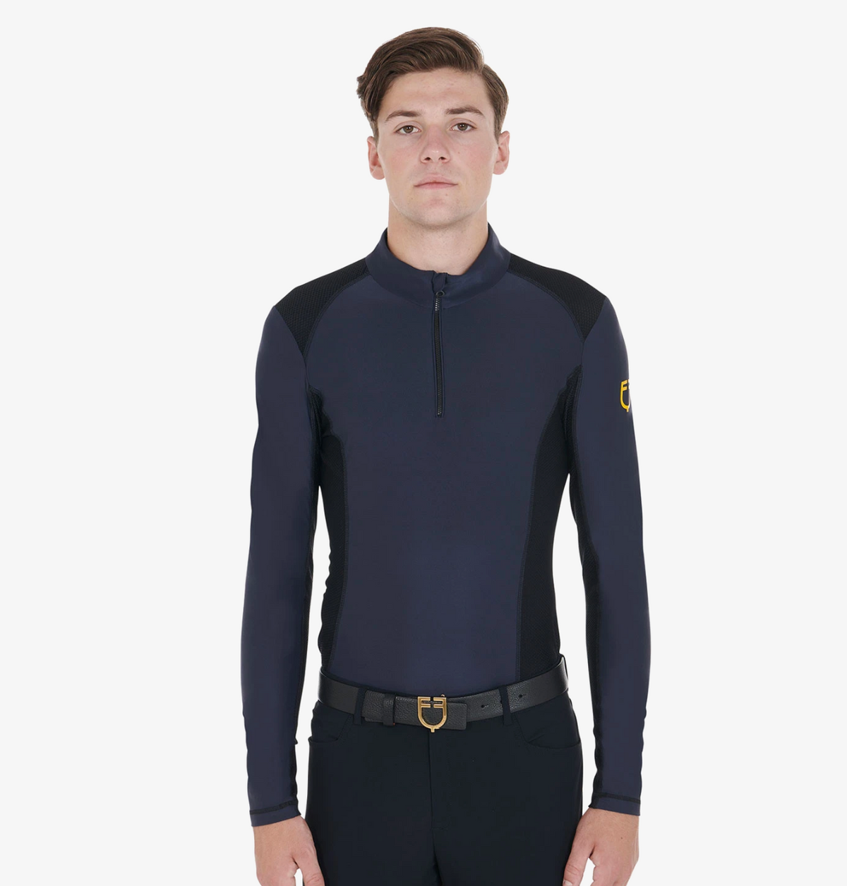 Polo de hombre slim fit de entrenamiento de manga larga