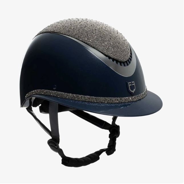 Casco con visera ancha y lentejuelas homologación EN - EQUESTRO