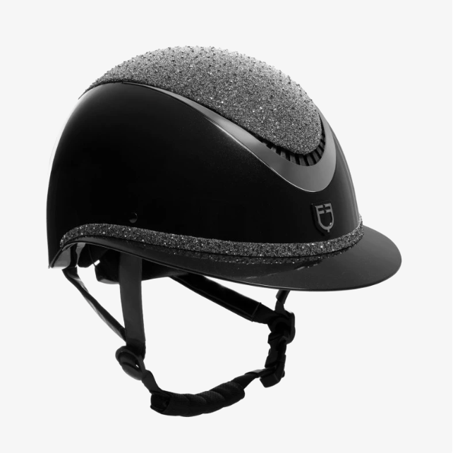 Casco con visera ancha y lentejuelas homologación EN - EQUESTRO