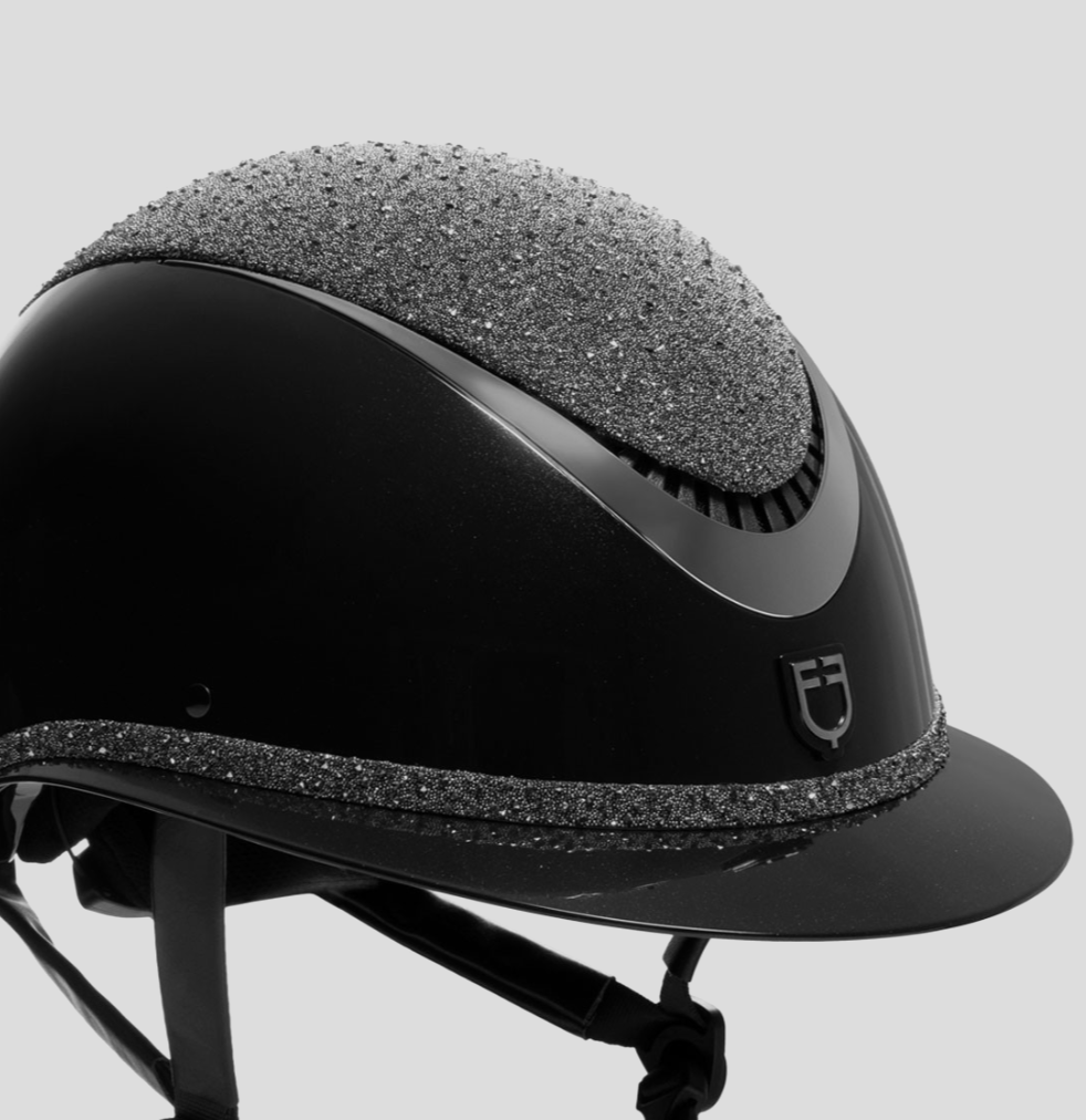 Casco con visera ancha y lentejuelas homologación EN - EQUESTRO