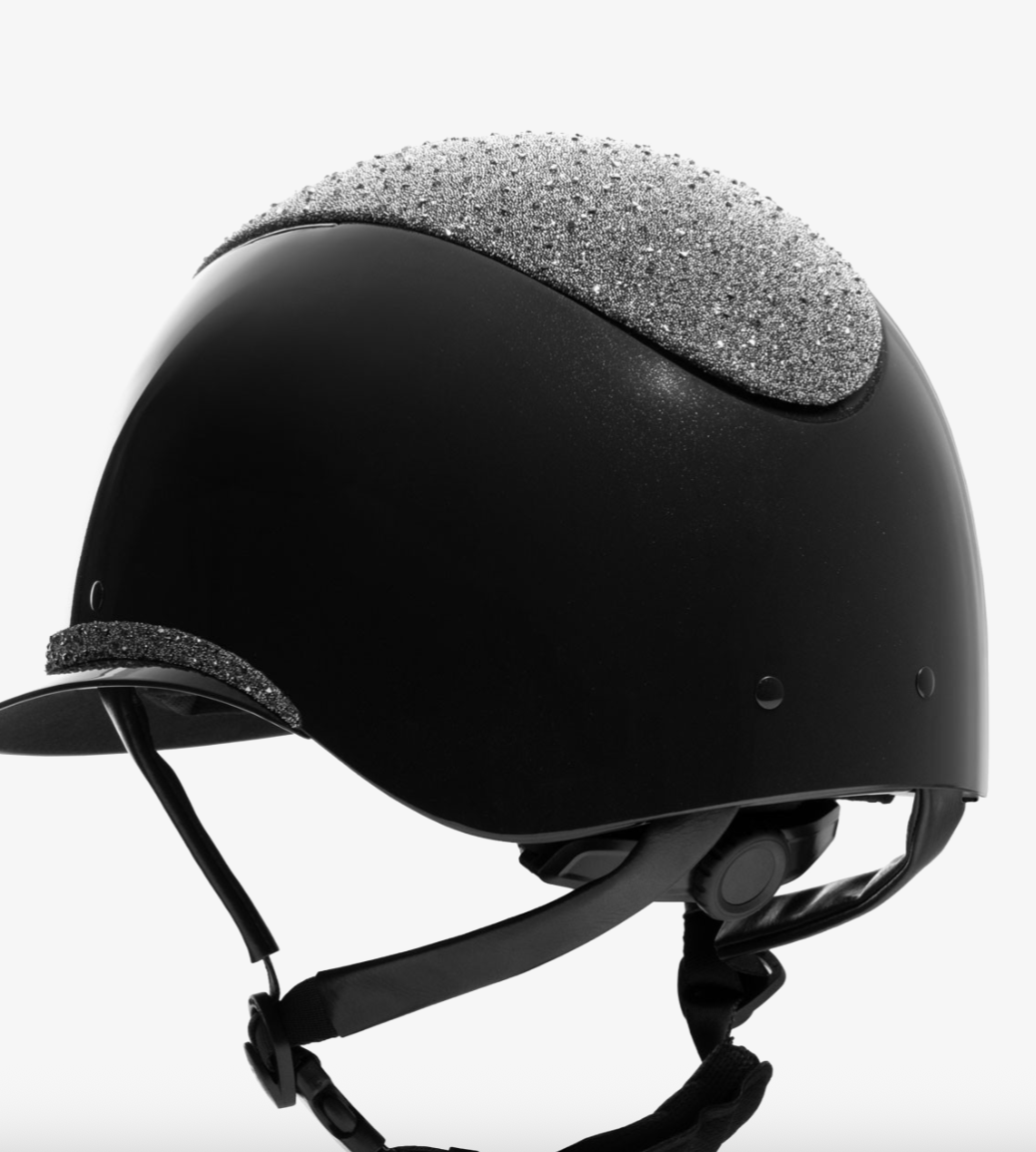 Casco con visera ancha y lentejuelas homologación EN - EQUESTRO
