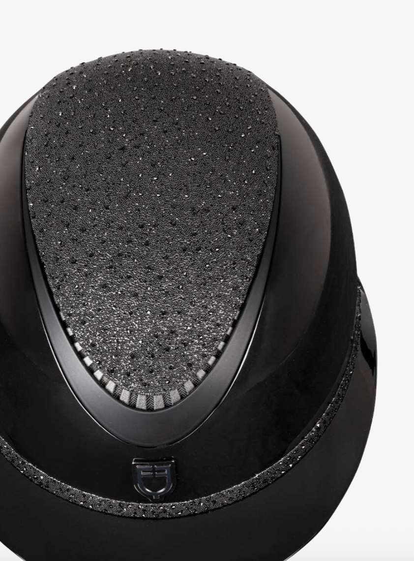 Casco con visera ancha y lentejuelas homologación EN - EQUESTRO
