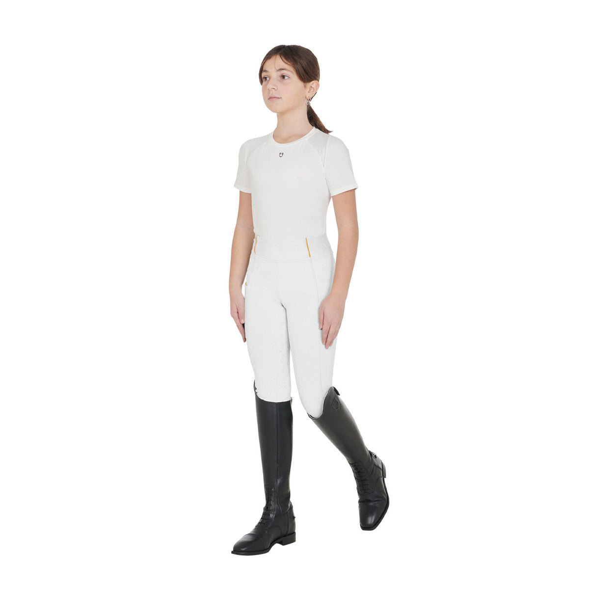 Legging para Niña con Forro Polar - Blanco/Amarillo