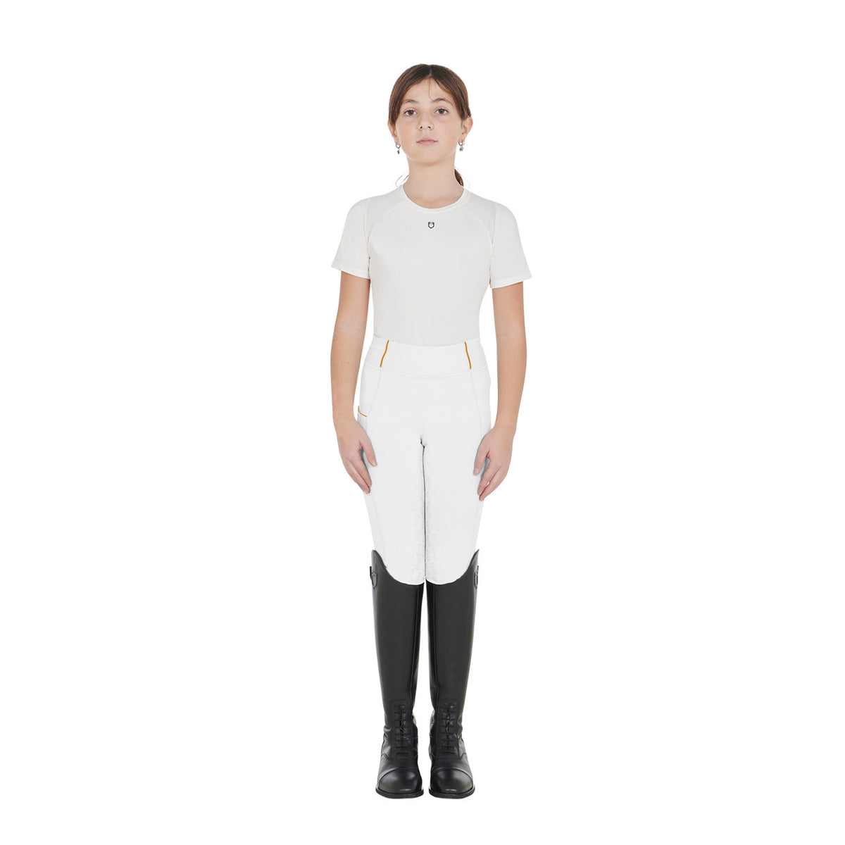 Legging para Niña con Forro Polar - Blanco/Amarillo