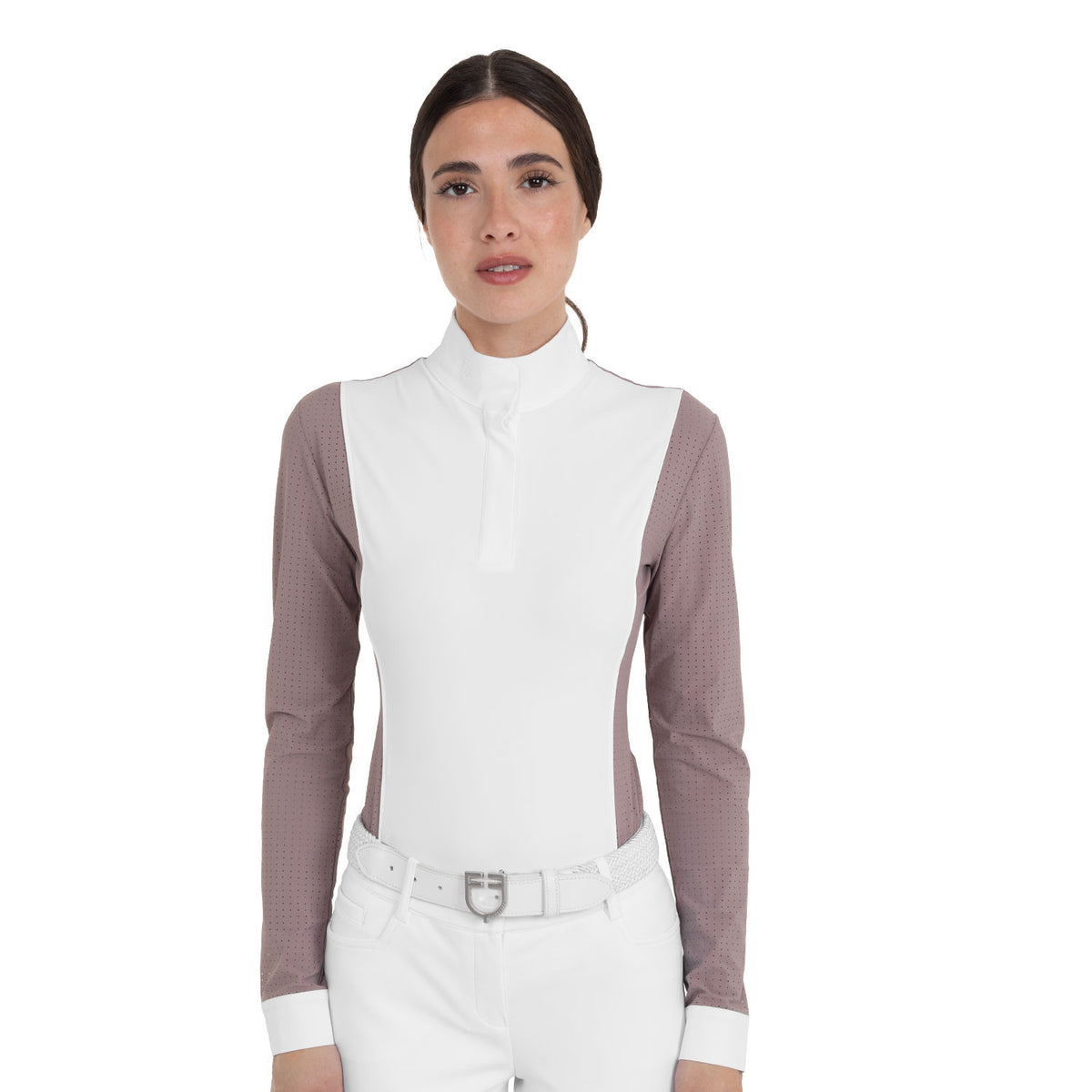 Polo de Concurso Mujer de Manga Larga Calada