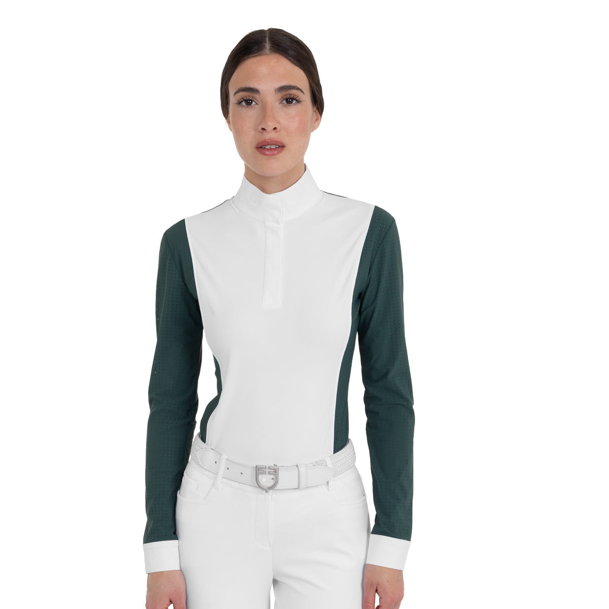 Polo de Concurso Mujer de Manga Larga Calada