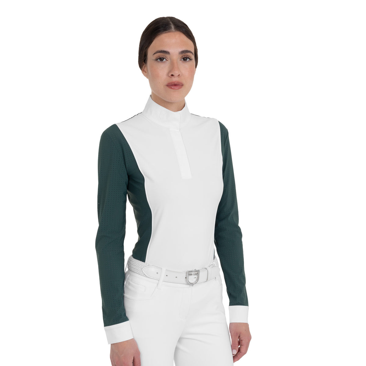 Polo de Concurso Mujer de Manga Larga Calada