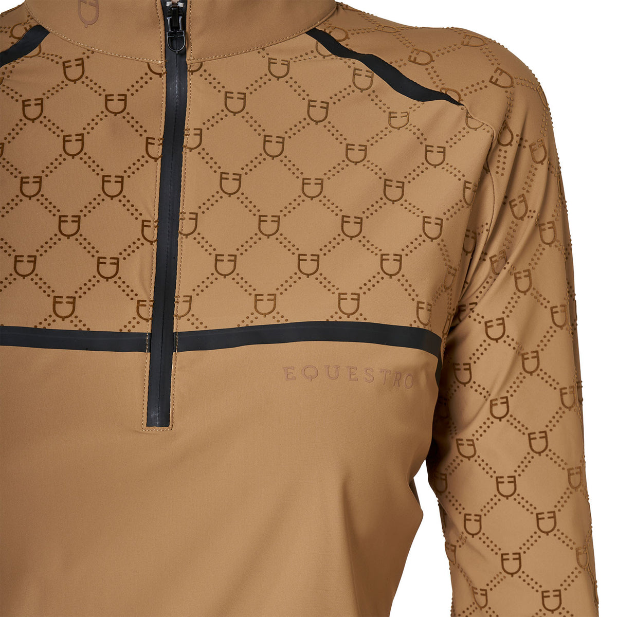 Polo de Entrenamiento para Mujer de Manga Larga con Estampado de Monograma