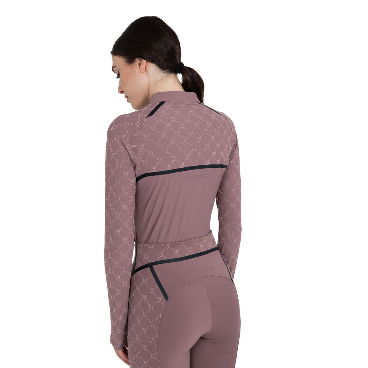 Polo de Entrenamiento para Mujer de Manga Larga con Estampado de Monograma