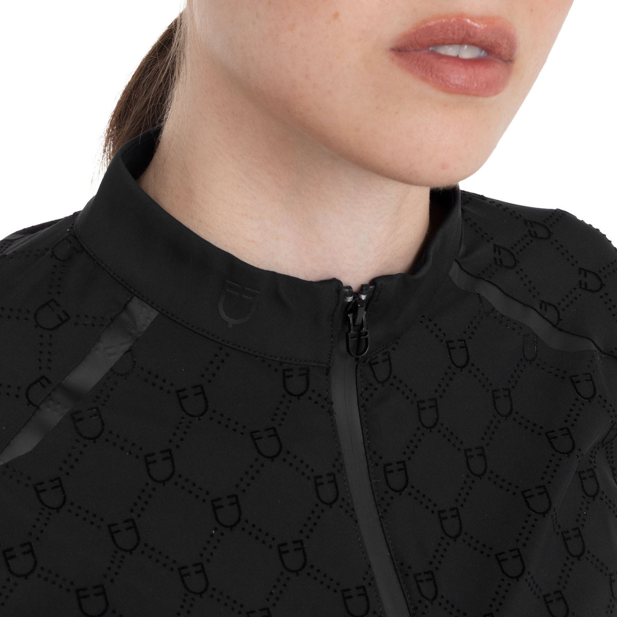 Polo de Entrenamiento para Mujer de Manga Larga con Estampado de Monograma