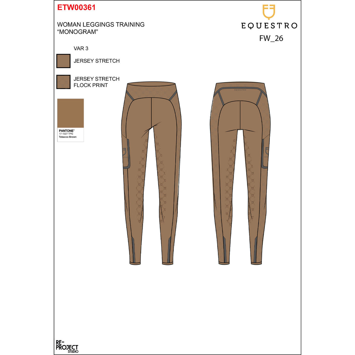 Leggings de Mujer de Cintura Alta en Tejido Técnico con Monograma