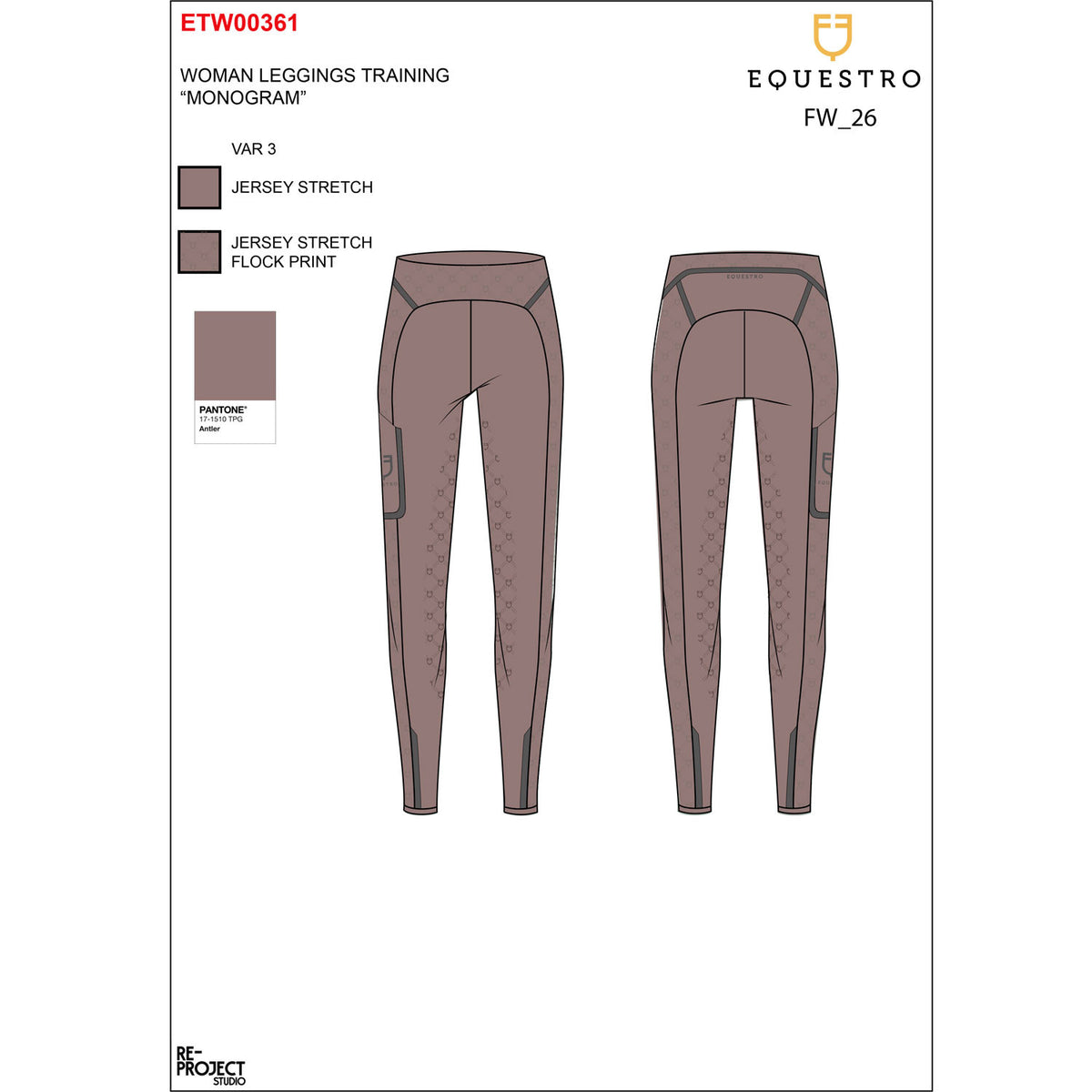Leggings de Mujer de Cintura Alta en Tejido Técnico con Monograma