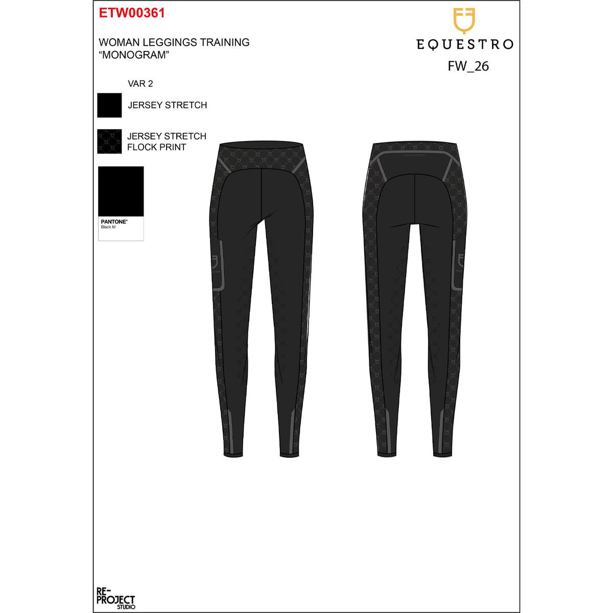 Leggings de Mujer de Cintura Alta en Tejido Técnico con Monograma