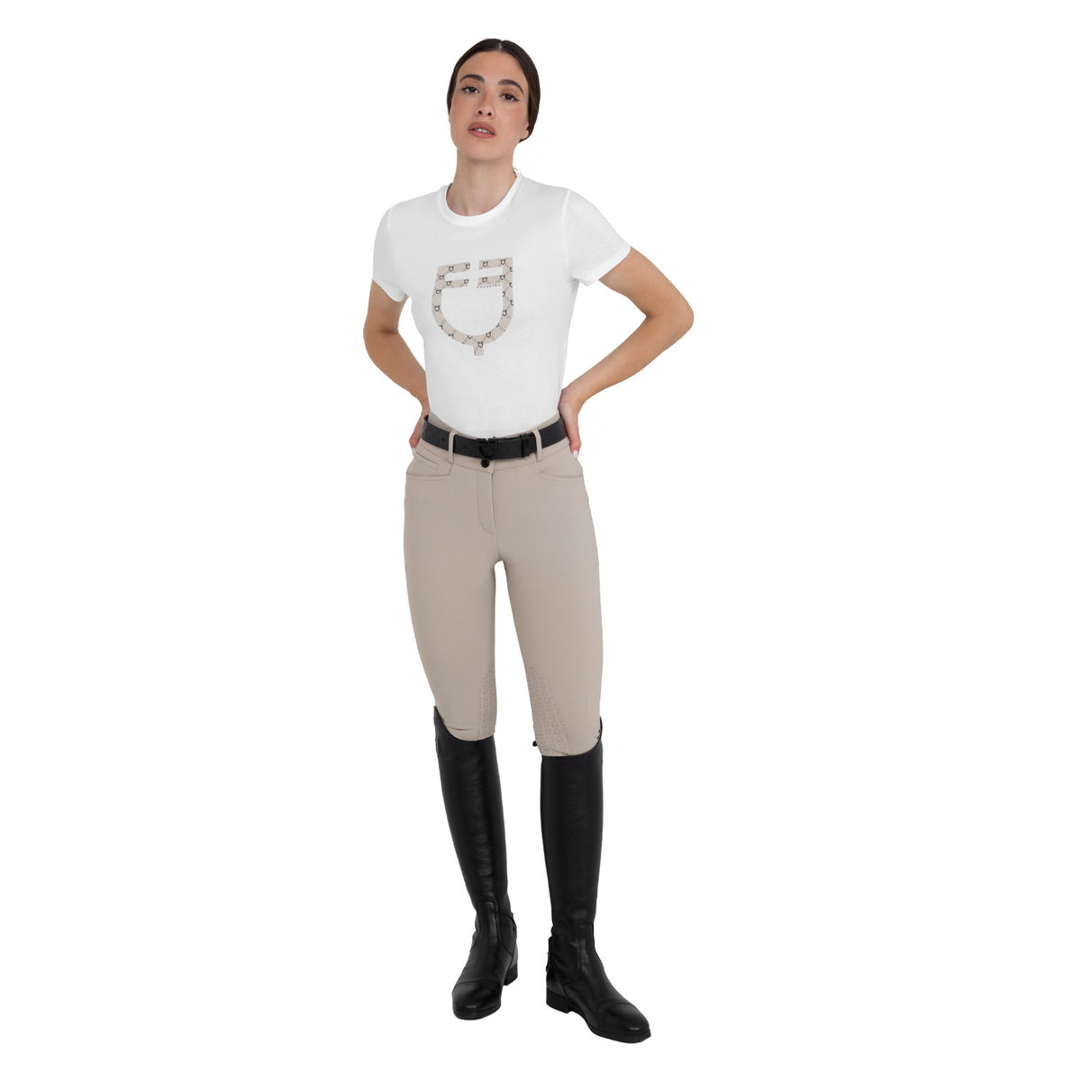 Pantalones de Mujer Cintura Alta con Grip en la Rodilla