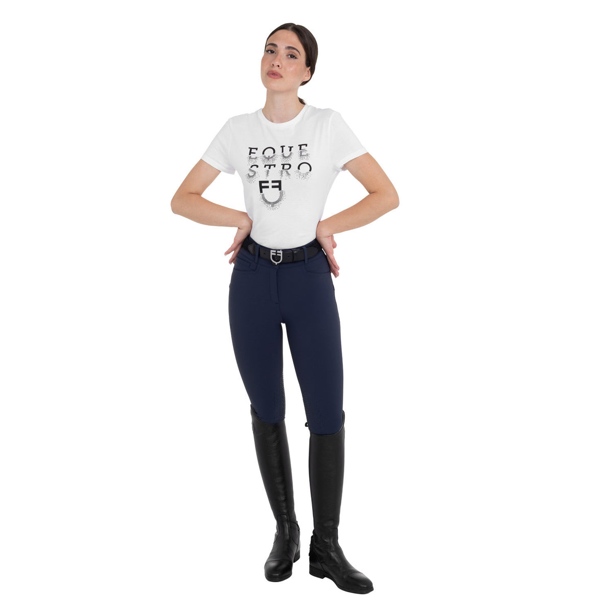 Pantalones de Mujer Cintura Alta con Grip en la Rodilla