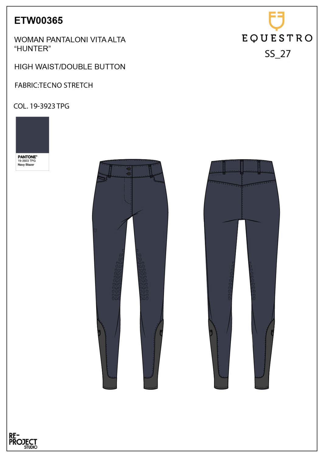Pantalones de Mujer Cintura Alta con Grip en la Rodilla