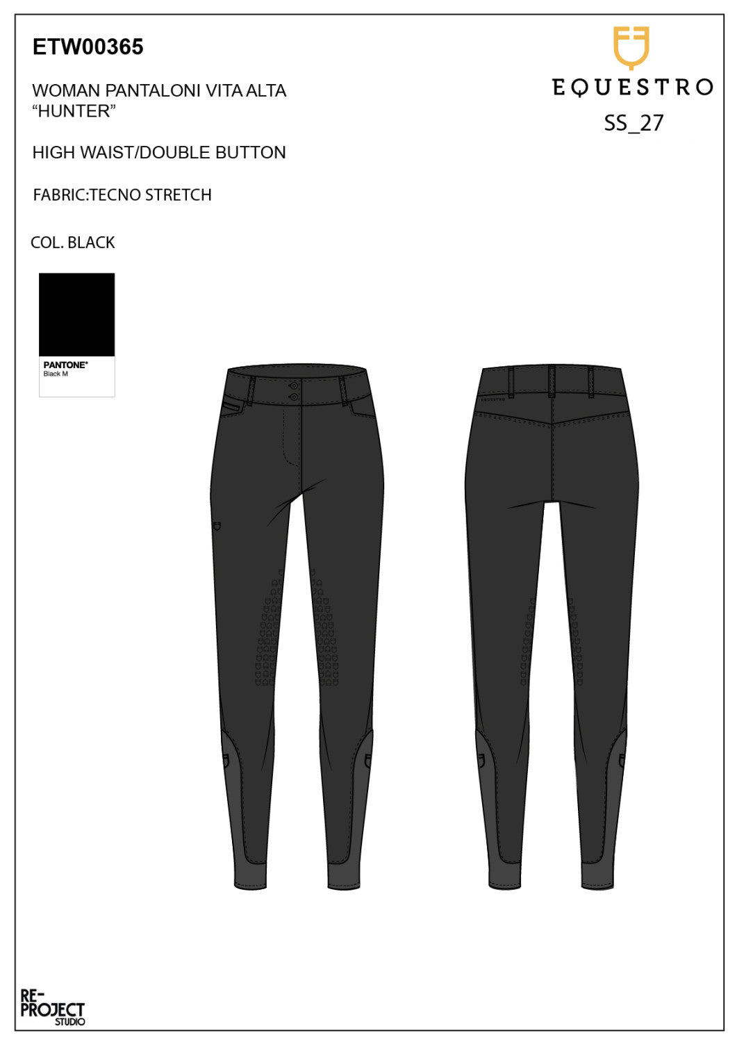Pantalones de Mujer Cintura Alta con Grip en la Rodilla