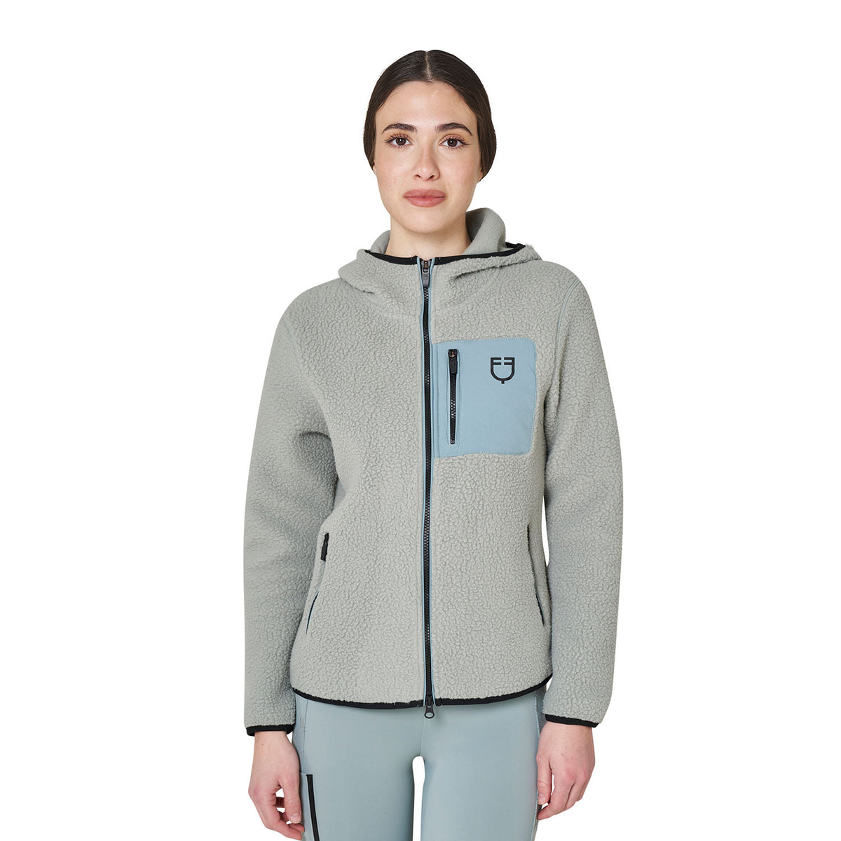 Sudadera de Mujer de Forro Polar Teddy con Capucha y Cremallera