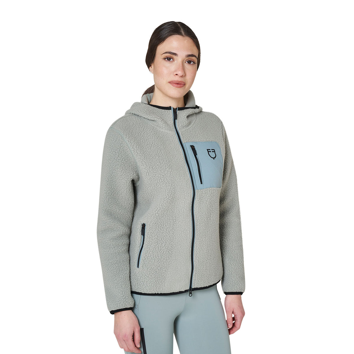 Sudadera de Mujer de Forro Polar Teddy con Capucha y Cremallera