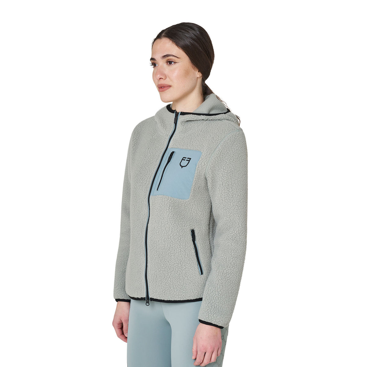 Sudadera de Mujer de Forro Polar Teddy con Capucha y Cremallera