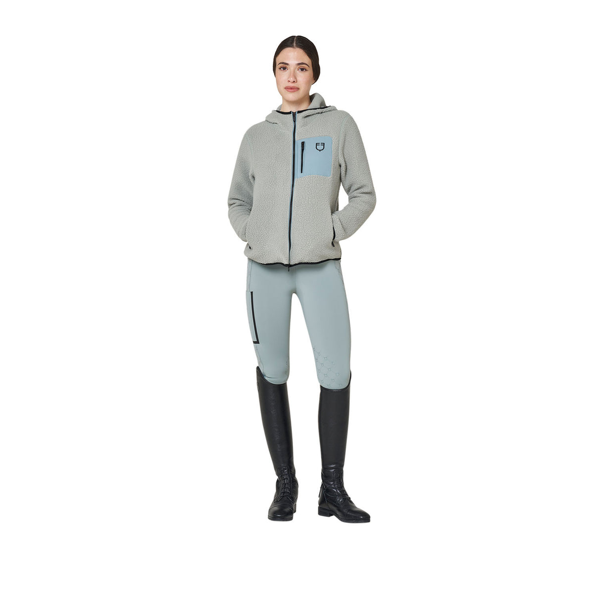 Sudadera de Mujer de Forro Polar Teddy con Capucha y Cremallera