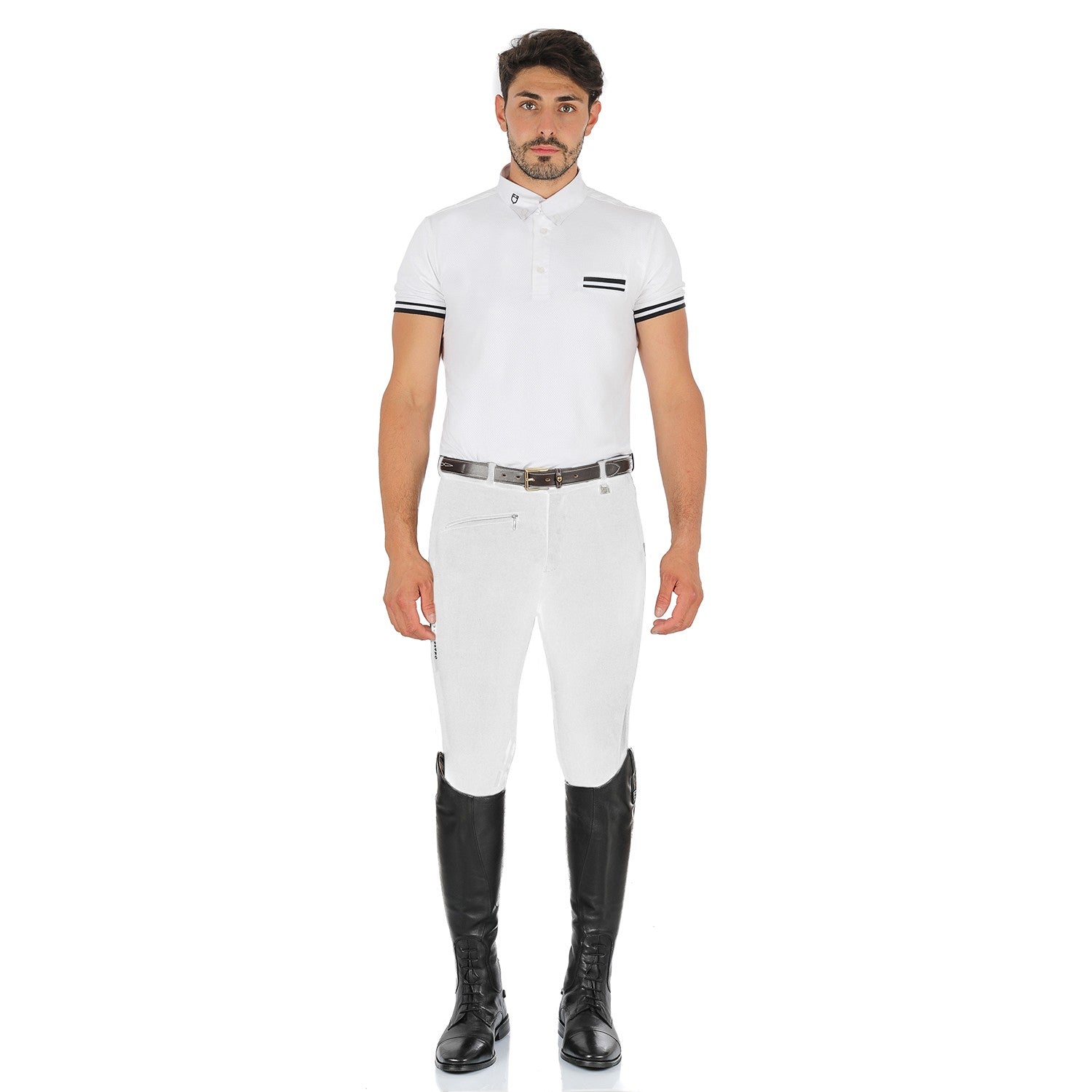 PANTALONES DE HOMBRE MODELO ZEUS EN ALGODÓN ELÁSTICO - Blanco