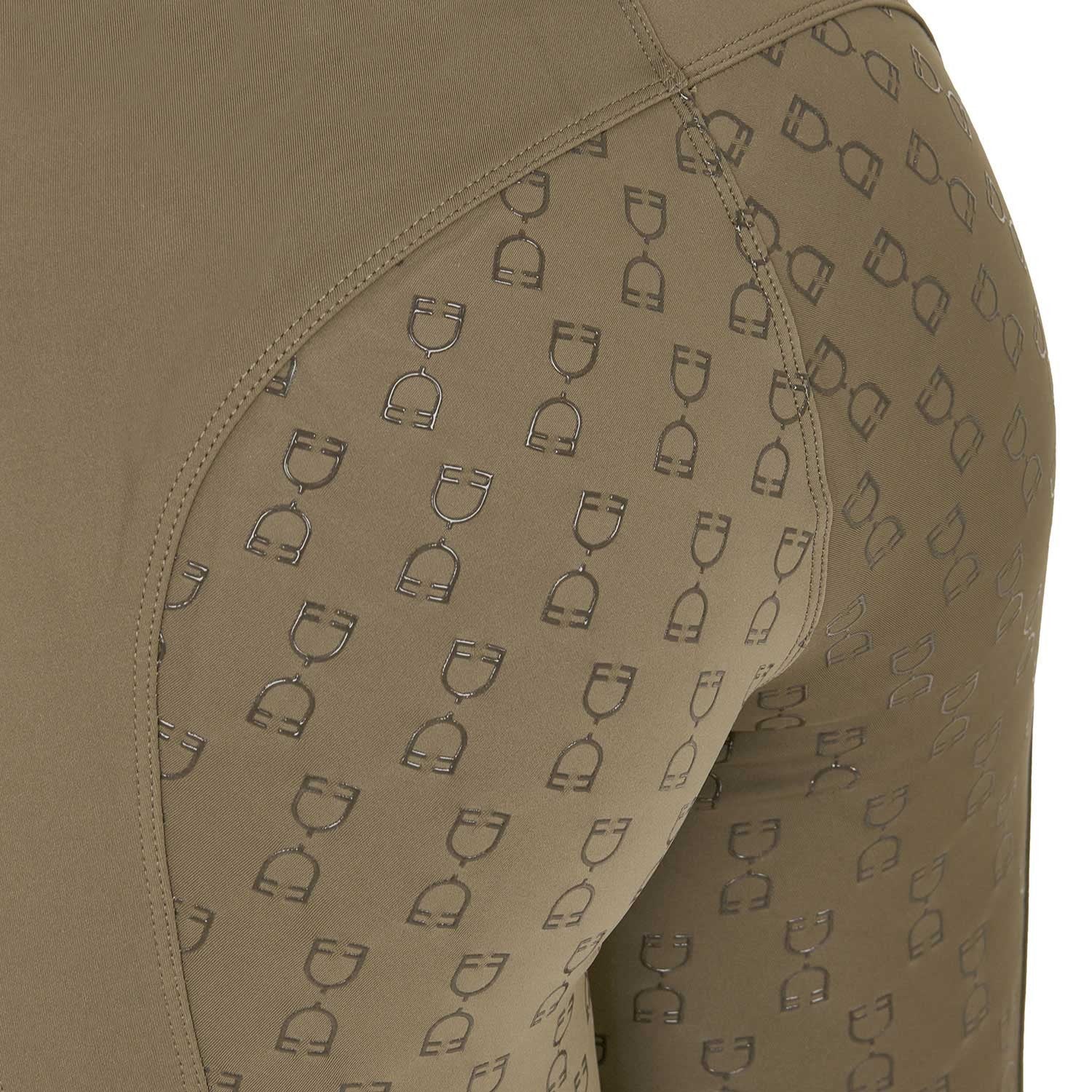 Leggings de cintura alta para mujer con trabillas para cinturón - Caqui