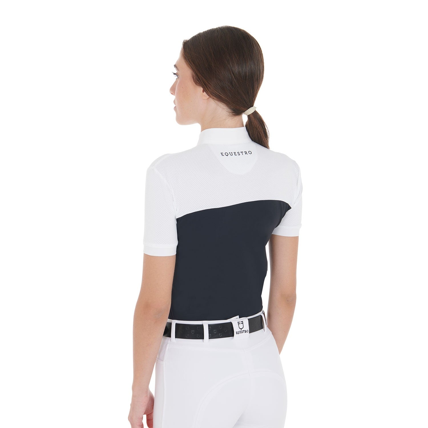 Polo de mujer slim fit en tejido técnico y malla