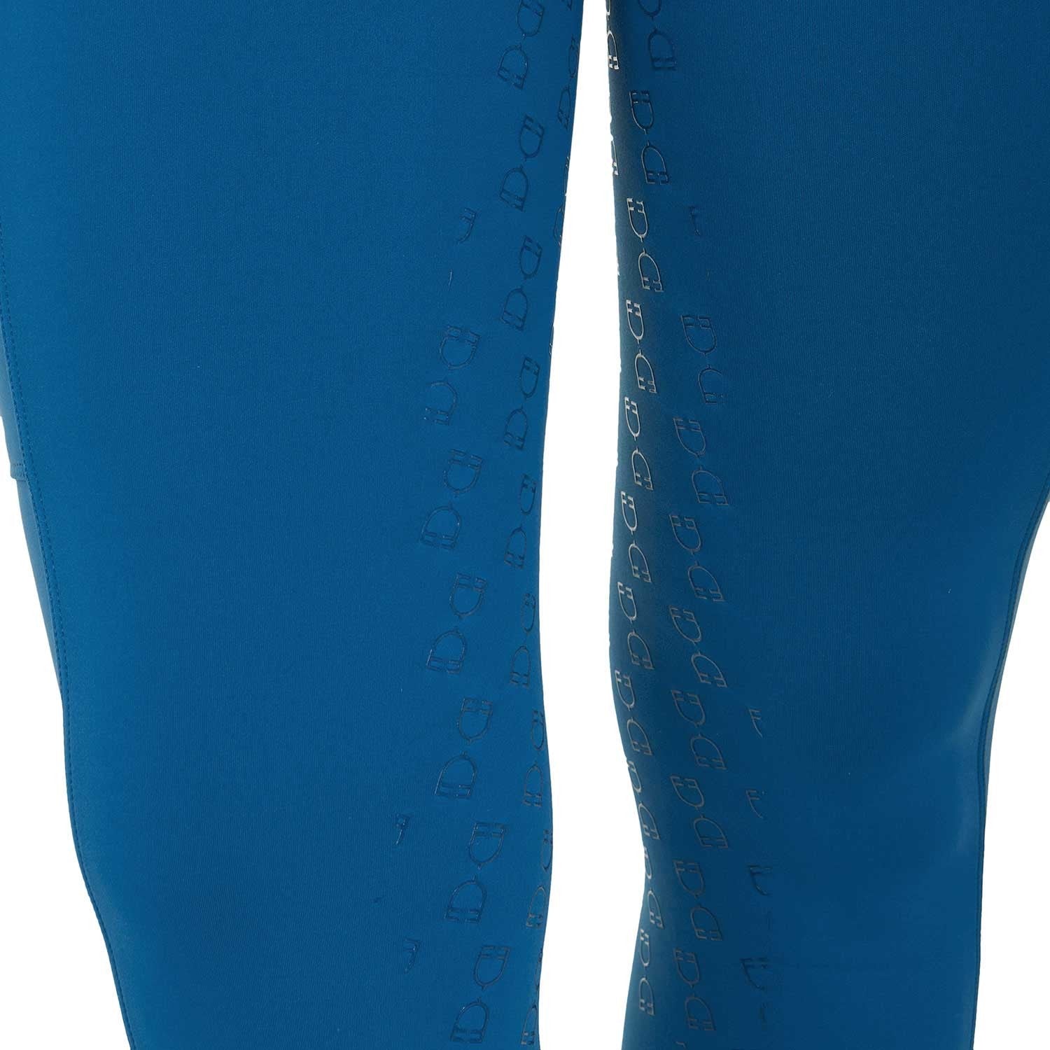 Leggings de cintura alta para mujer con trabillas para cinturón - Azul