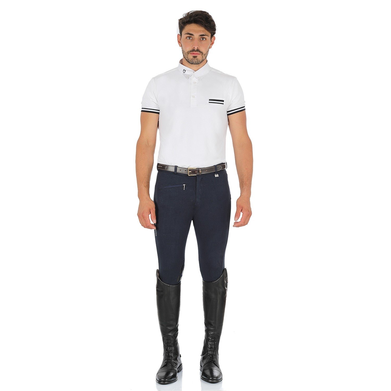 PANTALONES DE HOMBRE MODELO ZEUS EN ALGODÓN ELÁSTICO - Azul
